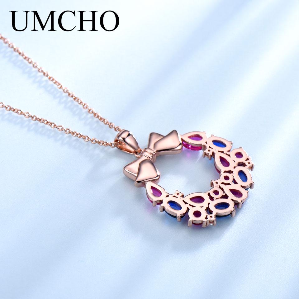 Violet Blue Zircon Christmas Decoration Pendant Ladies Necklace Rose Gold Ladies Gifts High Jewelry