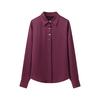 European and American style, new women's clothing, classic gold button-trimmed silk satin shirt 2138748712.