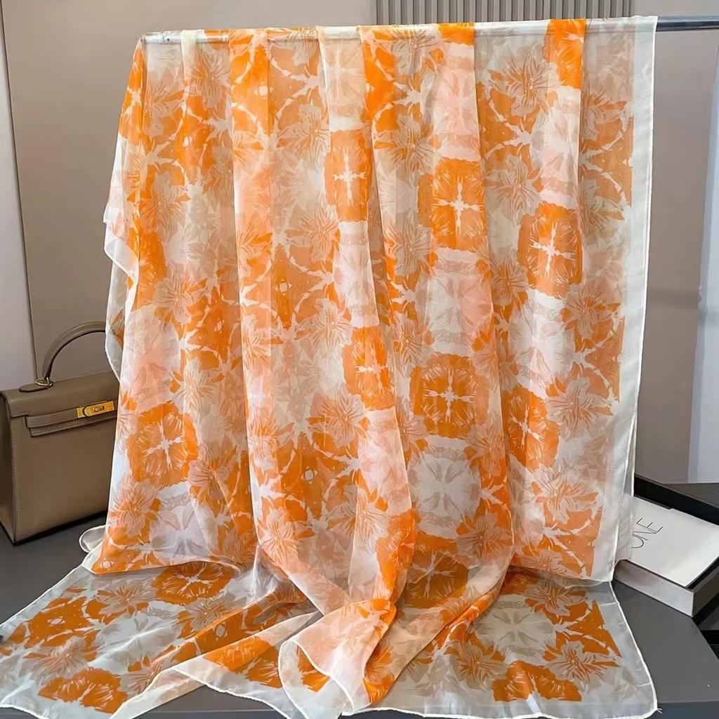 Stoles Wraps Silk Scarf Foulard Female Scarves Wraps Hijab Bandana Women Large-size Beach Shawls Muslim HijabsTravel Sunscreen