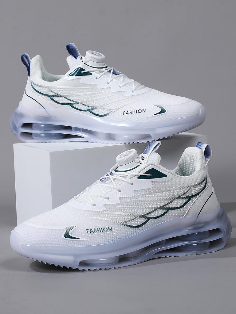 Rotating Button Men's Shoes 2025 Summer New Large Size Fly-woven Sports Shoes Platform Heightening Fashion Casual Shoes