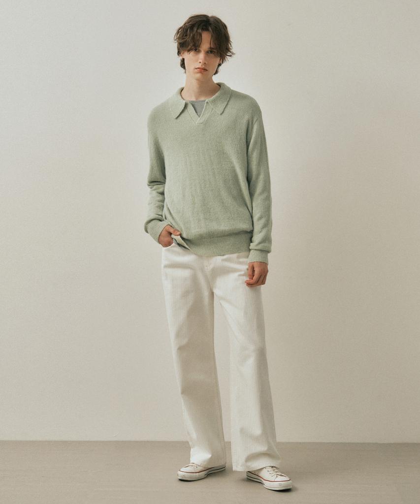 Wednesday Oasis Ash Open Collar Wool Knit_Mint(Wc25-Kn82)