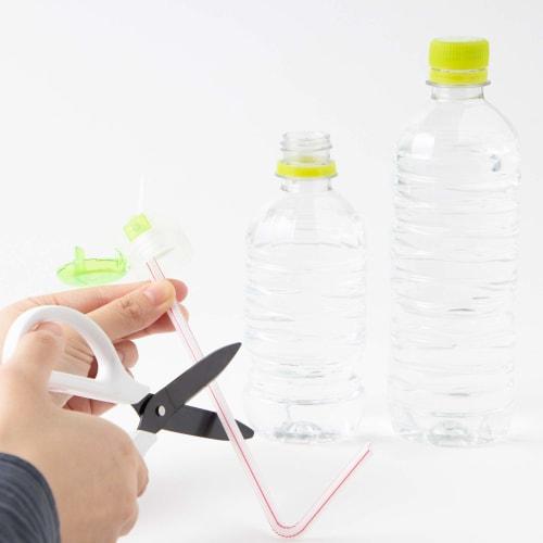 Strix Design Pocket Straw, Made In Japan, with Adjustable Joint and Replacement Straw, Green, One-Handed Opening, One-Touch Opening, PET Bottle Straw