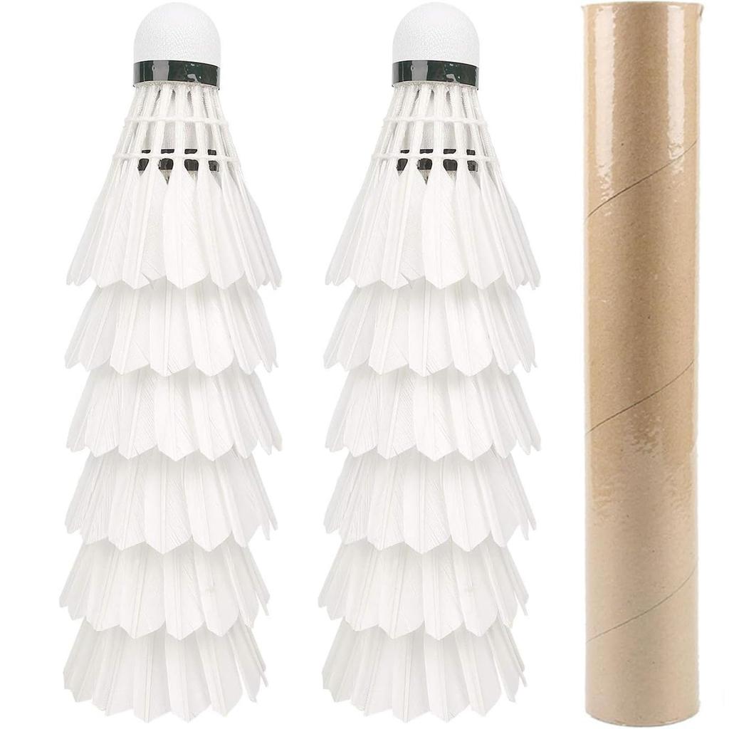 KALOLINNA Badminton Set of 12 High Stability Durable Stable Lightweight Long Lasting For Indoor Outdoor Games Practice White