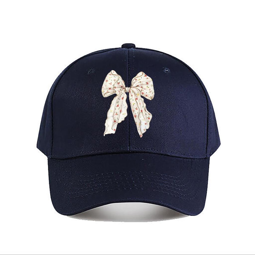 Floral Silk Hair Bow With Gold Trim Baseball Cap Fashion Unisex Sunhat Womens Outdoor Sports