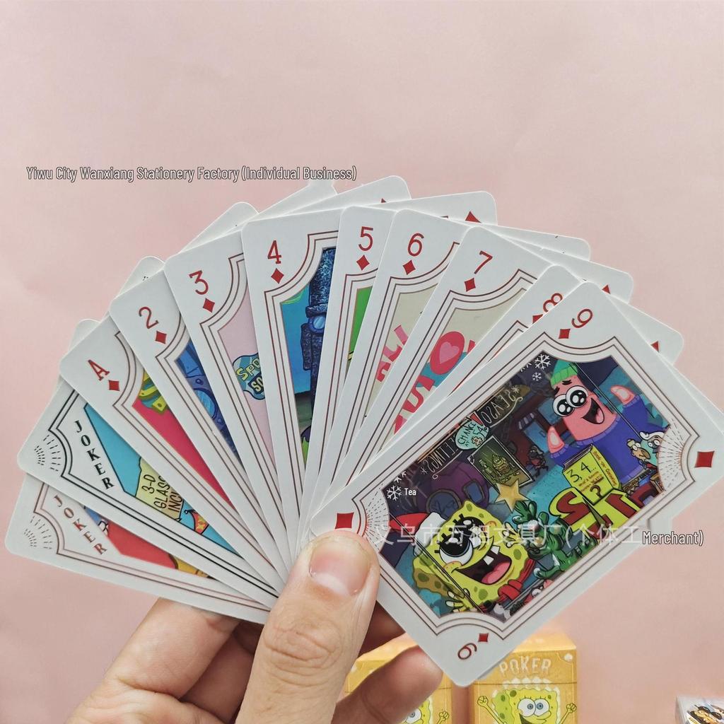 Anime SpongeBob Cute Holiday Playing Cards – Cartoon Entertainment & Stress Relief Game Cards