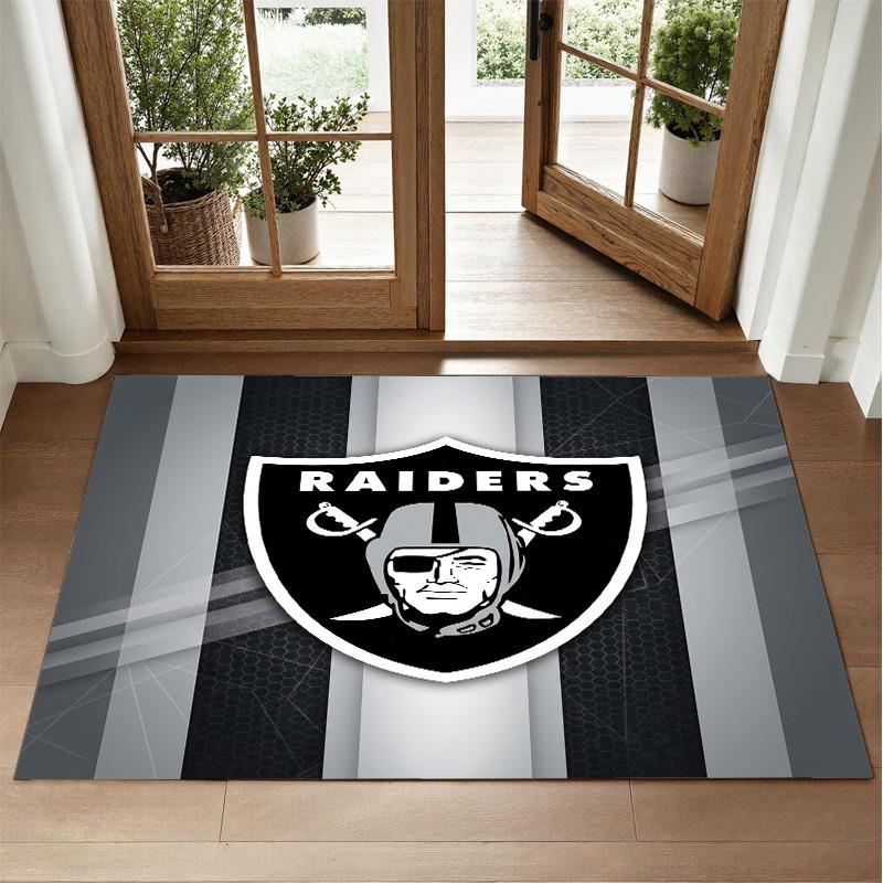 Las Vegas Raiders Design Crystal Velvet Rug Soft Decorative Mat for Bedroom Entrance