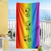 Regenbogen Snoopy weiches Strandtuch Tragbar Bequem zum Surfen, Schwimmen Lebendiges Muster Reiseutensil, tragbar für Geschäftsreise & Fitnessstudio