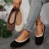 New Breathable Knitted Color Blocked Light Mouth Single Shoe for Women, Flat Bottomed Round Toe Mesh Shoes, Summer Casual Shoes