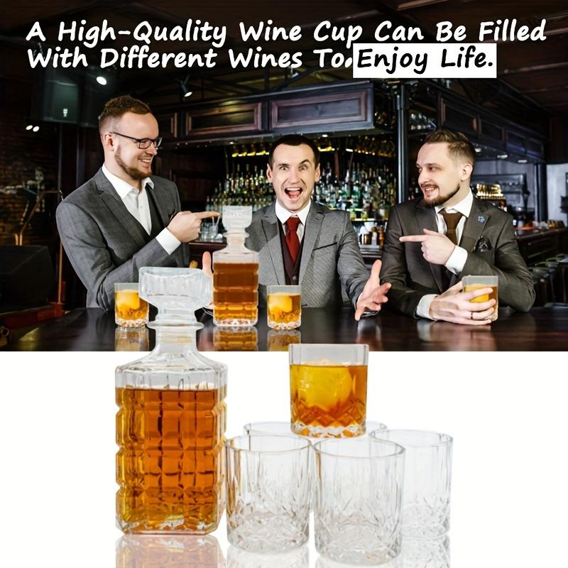 Set Decanter e Bicchieri da Vino da 3/6 Pezzi Bicchieri a Doppia Parete per Whisky Brandy Scotch Bourbon Vodka Regalo Perfetto per Uomini Accessori da Cucina Accessori da Bar