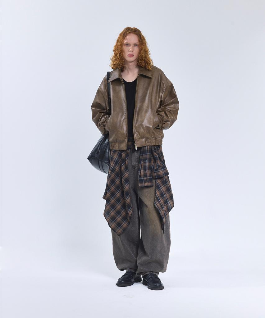 Standarderror 87-Stan009 [Renewal] Standard Blouson Leather Jacket Vintage Light Brown (C Type)