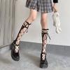 Japanese-Style Lace Ruffle Calf Socks for Women | JK Sweet Bowknot Knee-High Tie-Up Socks