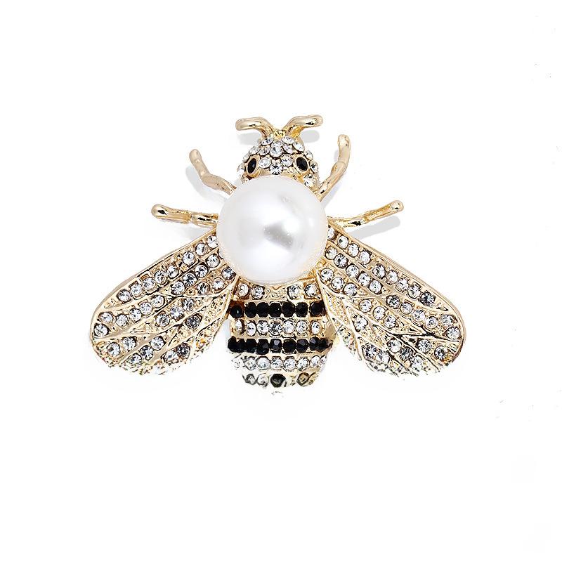 Lanhao Hot-Selling Pearl Swan Rhinestone Flower Brooch - Japanese & Korean Fashion Accessories for Women