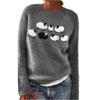 Ladies' Fashion Sweater, Round Neck, Color-block, Loose Pullover Long-sleeved Knitted Shirt Top