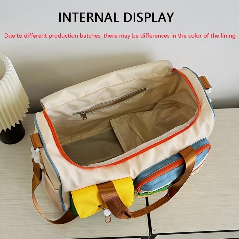 Large Capacity Oxford Fabric Gym Duffel Bag with Shoe Compartment & Adjustable Shoulder Straps, Multi-Pocket Travel Bag for Women