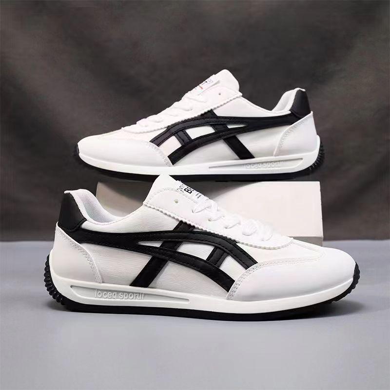 Men's sports shoes trendy fashion color matching Forrest Gump shoes mesh leather splicing light comfortable breathable men's shoes