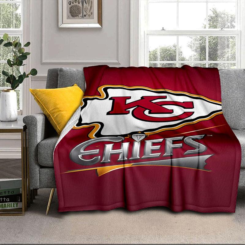 Kansas City Chiefs Logo Portable Blanket/Soft Blanket Bedding Blanket Suitable for Travel Camping Living Rooms Offices Sofas Fan Gifts