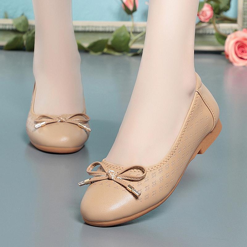 Fashion AIYUQI Women Summer Shoes 2025 Spring New Genuine Leather Flat Casual Shoes Women Round Toe Large Size Cutout Mom Shoes Women