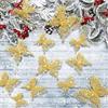5Pcs Christmas Tree Butterfly Decor Glitter Hollow Butterfly Xmas Tree Hanging Decor Home New Year 2025 Navidad Decoration