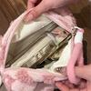 Plush Makeup Bags with Handle Soft Travel Cosmetic Storage Bag Portable Love Print Organizer Pencil Case Cute Clutch Pouch