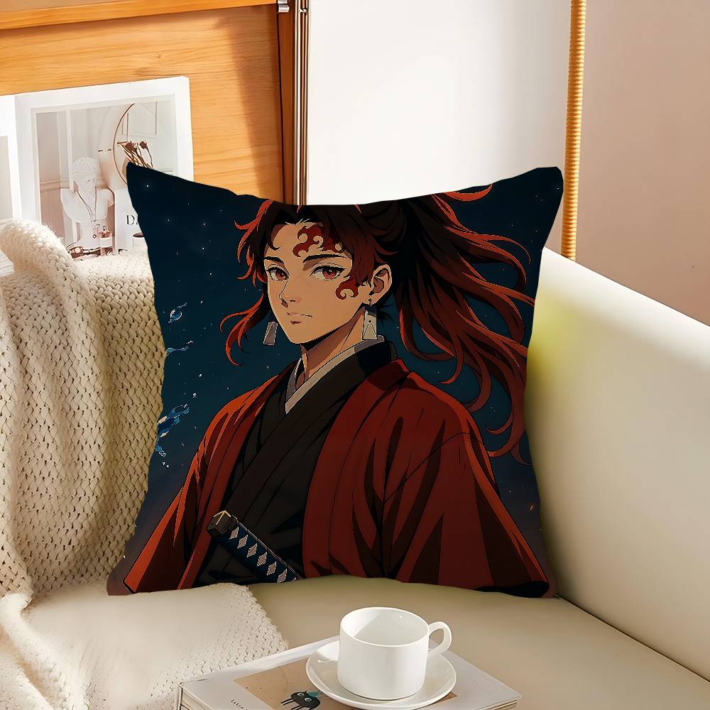 

T-Tsugikuni Yoriichi Pillowcase Toon Gift Cushion Cover Bedroom Home Sofa Chair Seat Decor Pillow Case 18x18Inch
