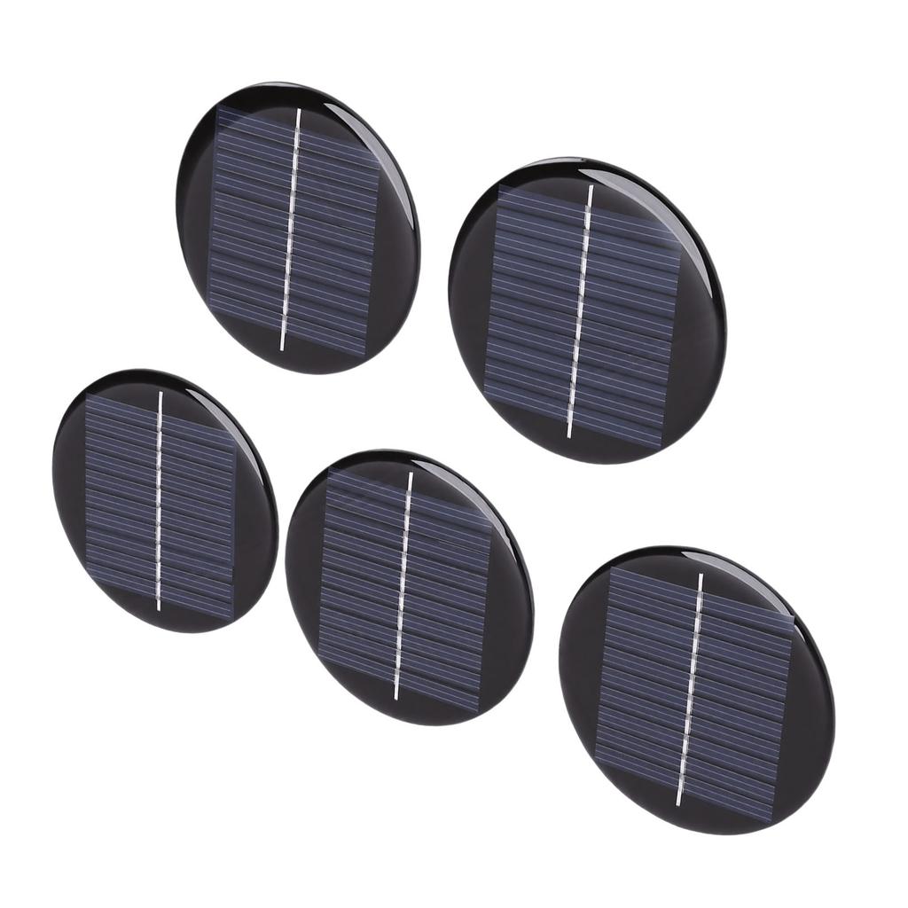 5pcs Round Solar Panels 0.28W Round Monocrystalline Silicon Solar Cell Panels for Small Electronic Devices