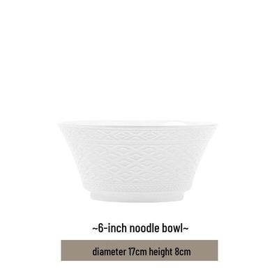 French Embossed Ceramic Dining Bowl Set