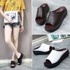 One-word slippers women's fashion outer wear sandals Korean version thick-soled wedge heel women's shoes