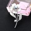 Korean Style Sunflower Pearl Brooch - Retro Fashion Rhinestone Pin Accessory
