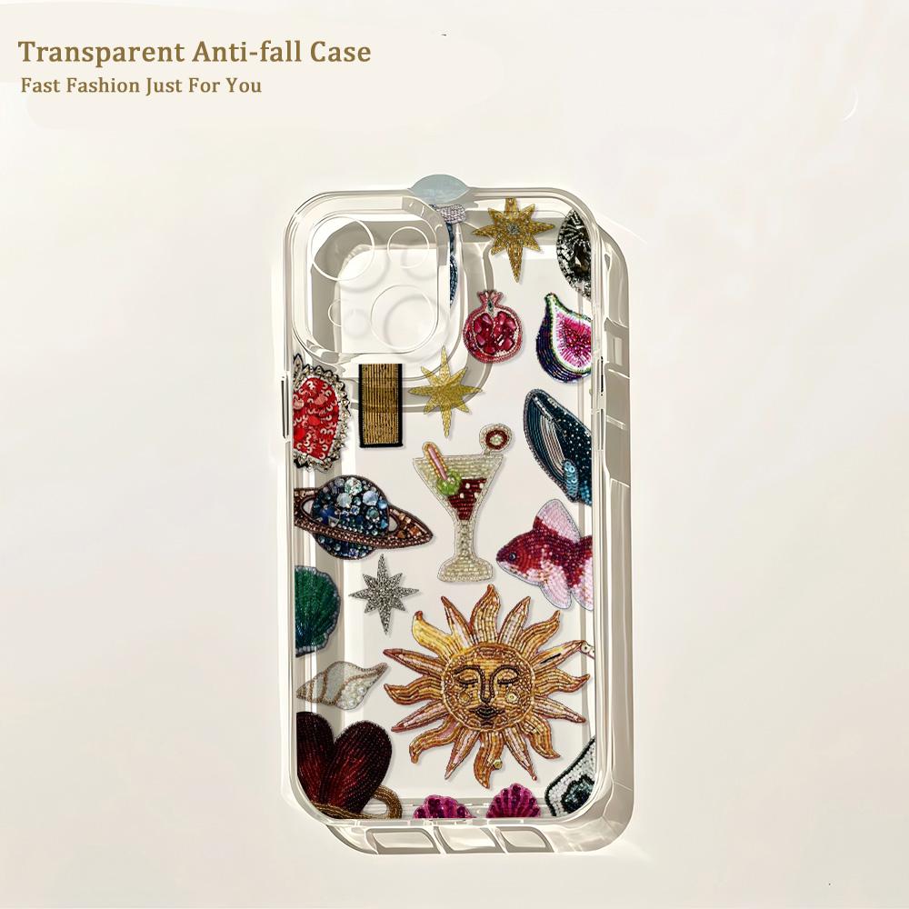Funda de Teléfono Arte Océano Azul Playa para IPhone 17 16 16e 15 14 13 12 11 Mini Pro Max X XR XSMax 7 8 Air Plus Cubierta Trasera Transparente