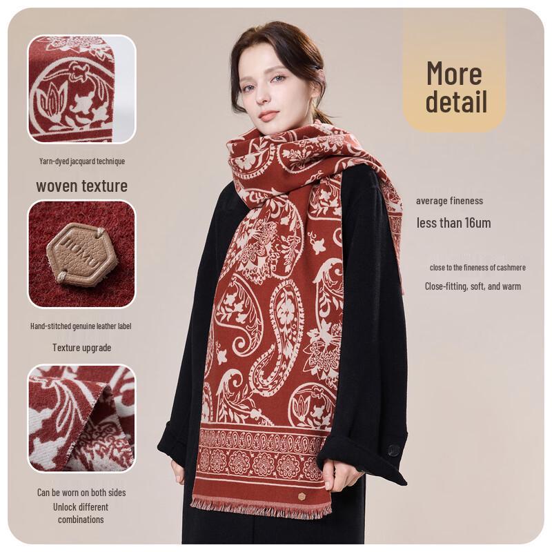 JIUMU Women's Pure Wool Scarf & Shawl Gift Set