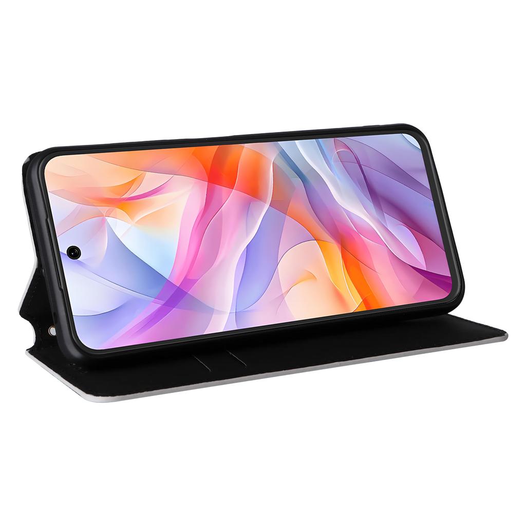 Plånboksfodral för ZTE Blade V70 Design/Nubia V70 Design/Blade V70 Vita Rombpräglat Läder Telefonskydd