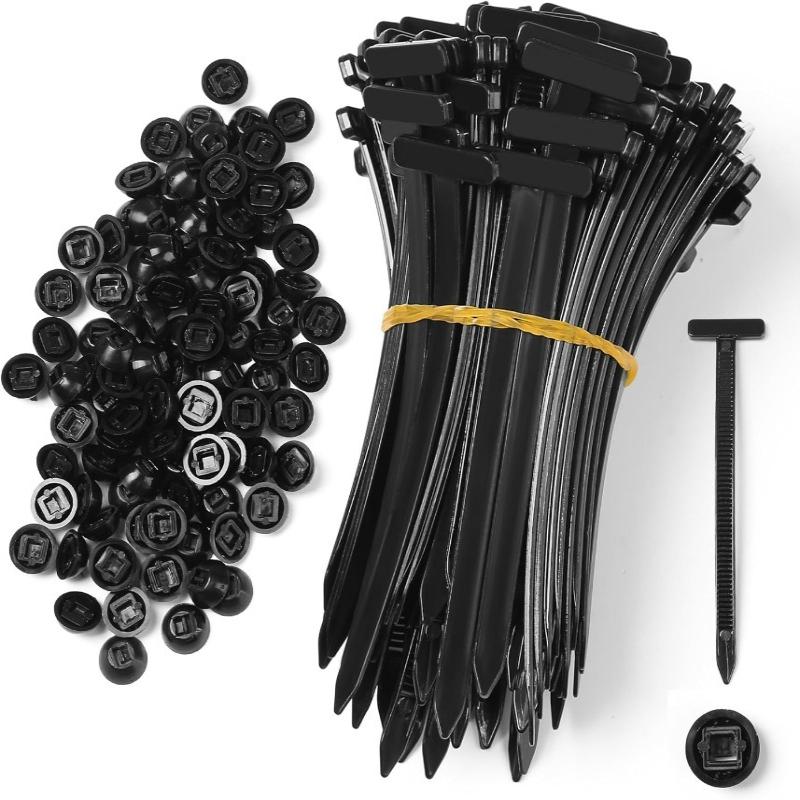 10/30/50 st Nylon Universell Kabelbindare Spänne - Ny T Multifunktionell Nylon Buntband Med Stift & Knapp Design Plastisk Kabel Fixering