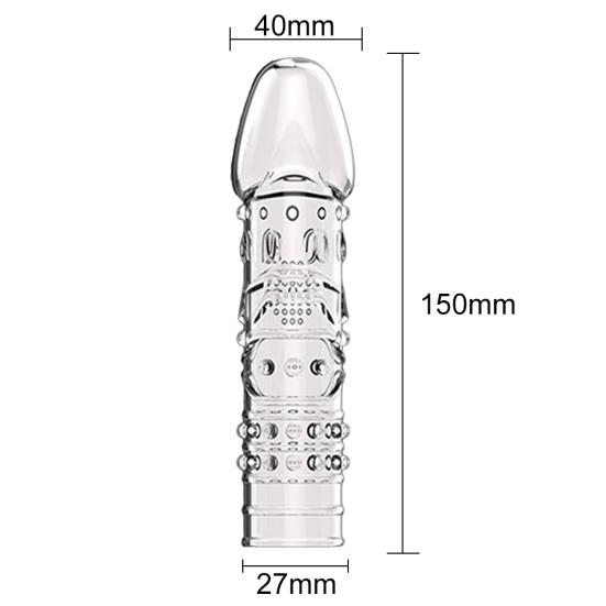 Reusable Clear Penis Extension Sleeve Girth Enhancer Delay Ejaculation Sex Toy