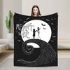 The Nightmare Before Christmas Flannel Blanket Jack And Sally Fashion Throw Blankets for Bed Sofa Couch 200x150cm Rug Piece,