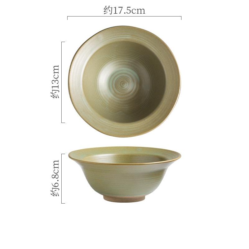Japanese Ceramic Salad Bowl Retro Straw Hat Bowl Large Household Soup Bowls Personal Use Bowl Tableware Kitchen Utensils