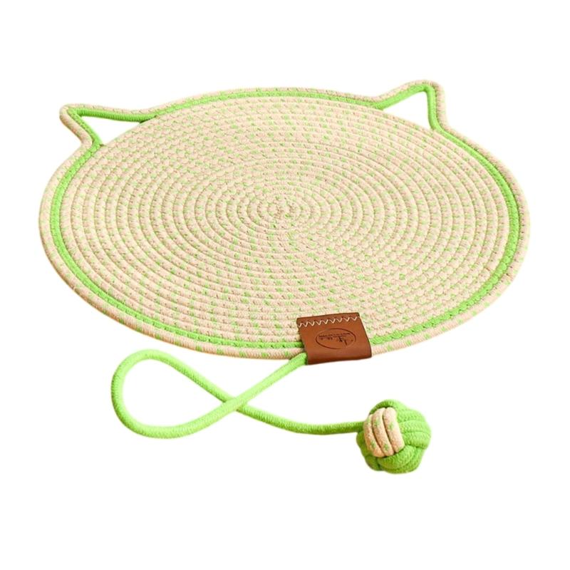 Cotton Rope Cats Scratcher Tool Round Scratching Post Mat Cats Scratch Pad for Cats Helps Maintain Claw Provide Fun
