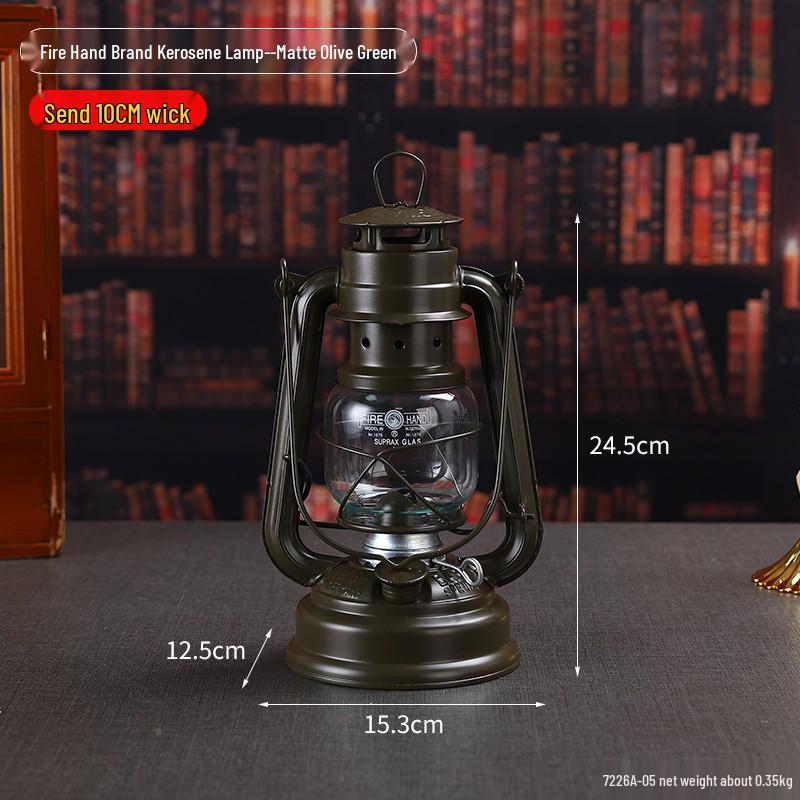 Vintage Wrought Iron Kerosene Camping Lantern - Nostalgic, Decorative Cafe Ornaments & Photo Props