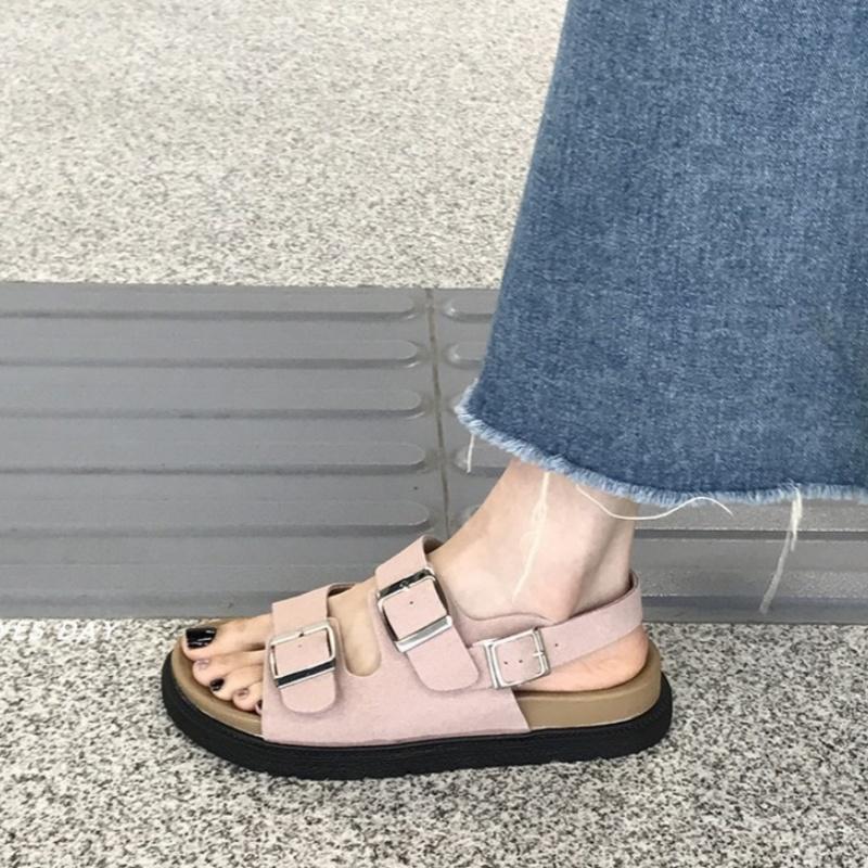 

Fashion Flat Slippers For Women 2025 New Luxury Men Indoor Bottom Non Slip Cork Slippers Women s Beach Outdoor Home Flip Flops Sandals 35 розовый