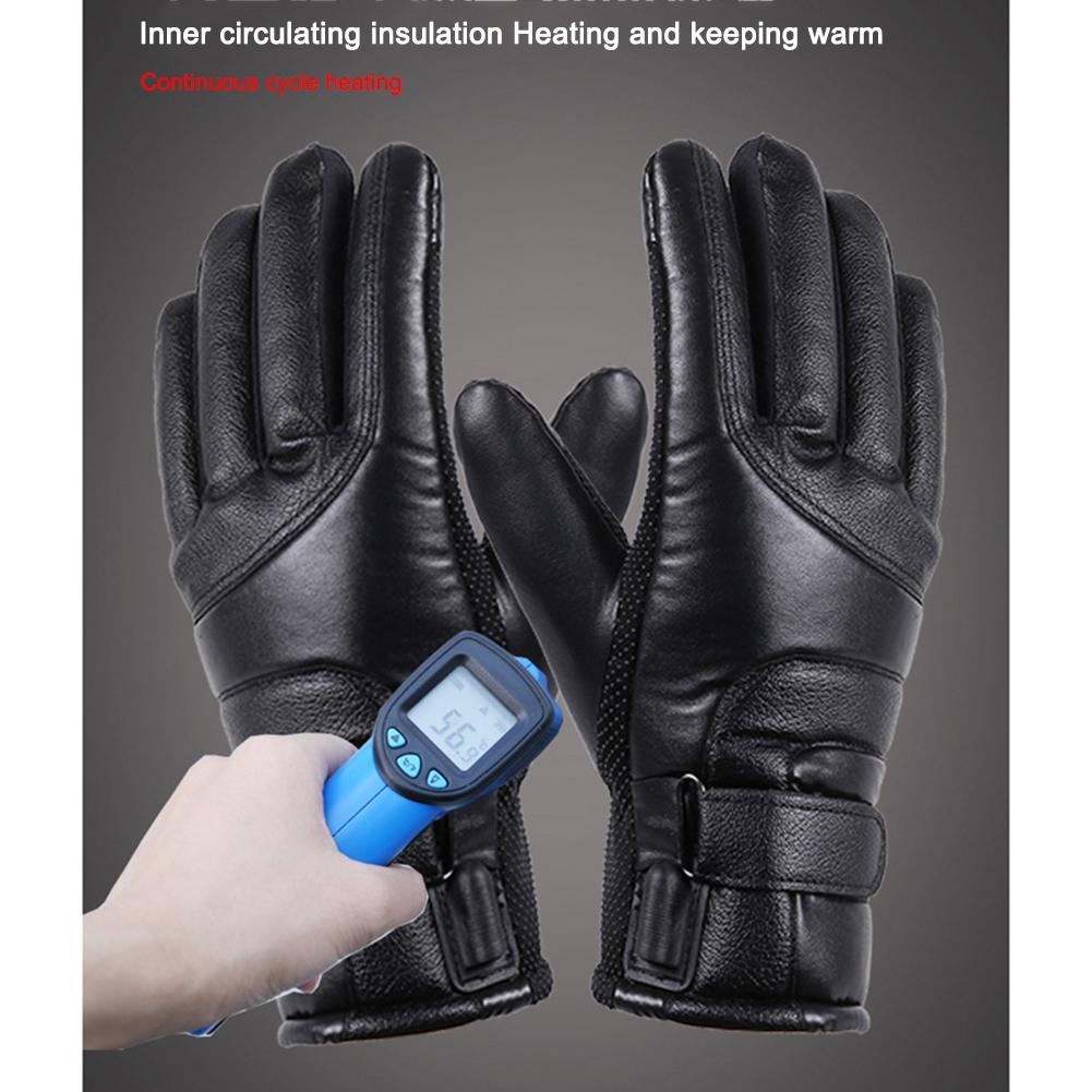 USB Warm Hand Heating Gloves Touch Screen USB Electric Heating Gloves Windproof Constant Temperature for Skiing Riding Hiking