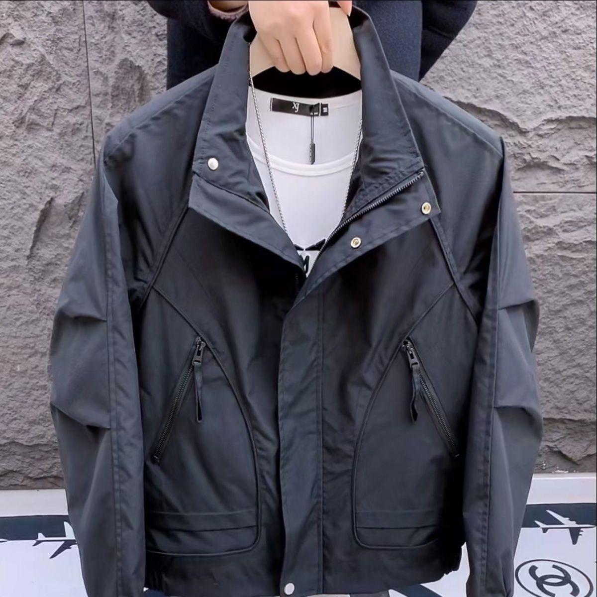 

2025 Autumn Men s Slim Fit Stand Collar Jacket - Korean Style, Trendy, Stain Resistant Outerwear Default Item