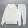 2Pcs/Kit Spring Autumn Couple One Tone Sport Outfit Hooded Drawstring Long Sleeve Sweatshirt Elastic Waist Pockets Long Pants