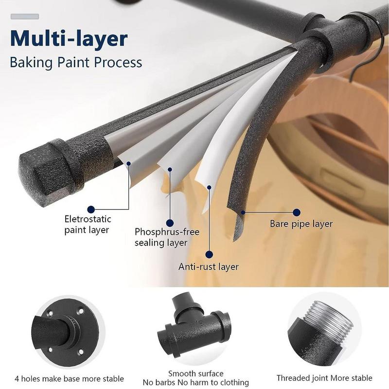 Hanger Storage Rack Hanger Storage Wall Mounted Holder Metal Closet Hanger Rack Rustproof Wall Mounted Closet Rod For Balcony