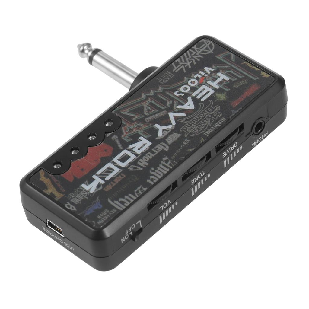 VITOOS Electric Guitar Plug Mini Headphone Amp Amplifier Heavy Rock Compact Portable