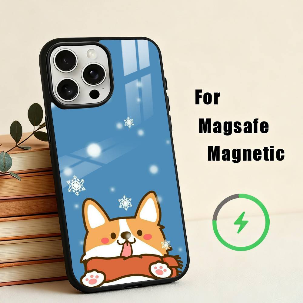 C-Cute corgi D-dog-G  Phone Case For iPhone17,16,15,14,13,12,11 Plus,Pro Max Magnetic For Magsafe Wireless Charging