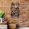 1 PC Rectangle Skulle Lovers The Lovers with Flowers Frame Metal Wall Art - Modern Home Decor for Bedroom, Living Roomor Bathroom. WaterproofRustproof