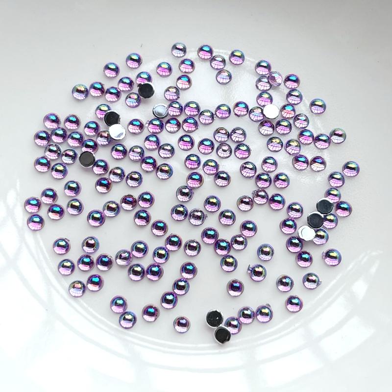 

200 шт. красивые 3 мм смешанные полукруглые стразы для ногтей «сделай сам», декоративные аксессуары для изготовления ювелирных изделий фиолетовый