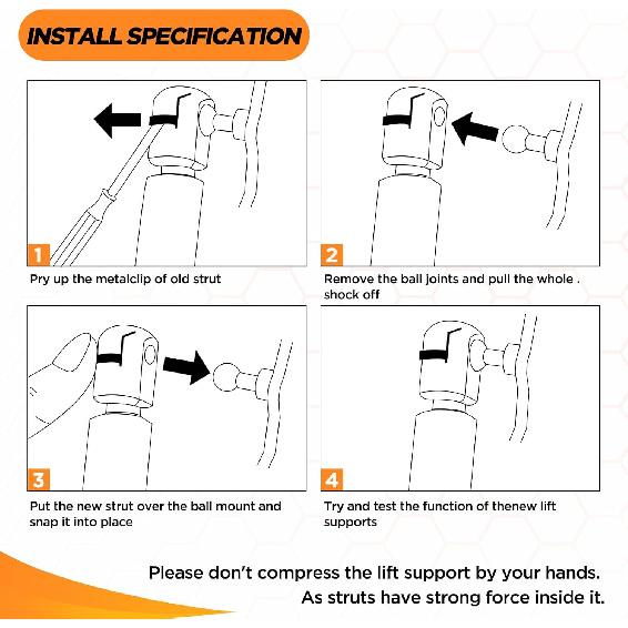 4182 Front Car Hood Struts Shock Lift Support Gas Spring Compatible With Armada 2005-2015 Titan 2004-2014 Pathfinder 2004,Replacement For SG425003