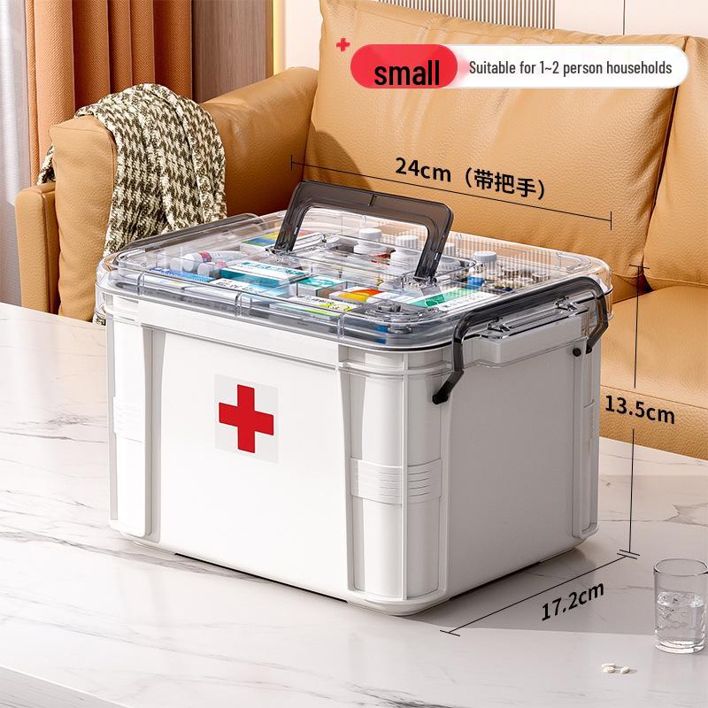 Large Multi-Layer Transparent Family Medicine Box and First Aid Kit