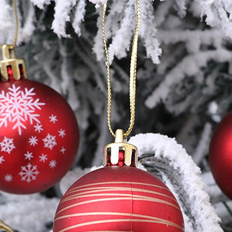Plastic Christmas Tree Decorations Accessories Colorful Handcrafted Spherical Orbs in Gift Box for Festival Event