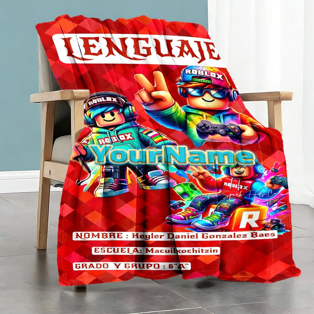 Roblox 37 Customize Text Blanket Cozy Customizable Blanket Soft & Cozy Great for Bedding Livingroom Nap Bed Four Seasons Multipurpose